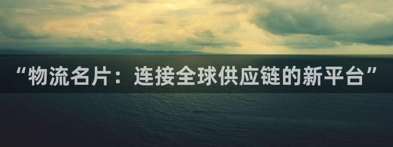 usdt钱包如何转账：“物流名片：连